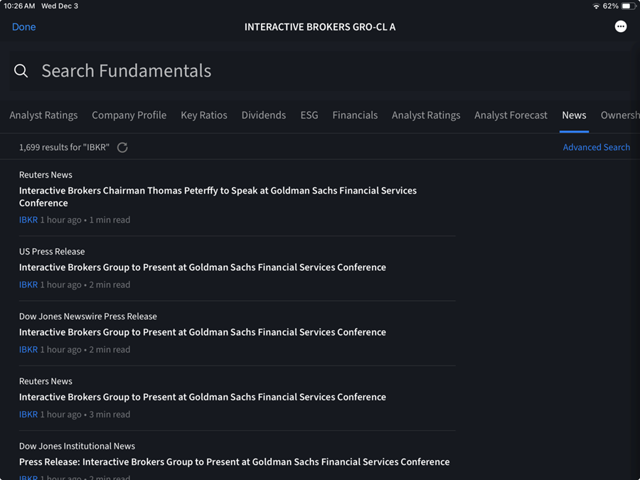 The search fundamentals on the iPad. 